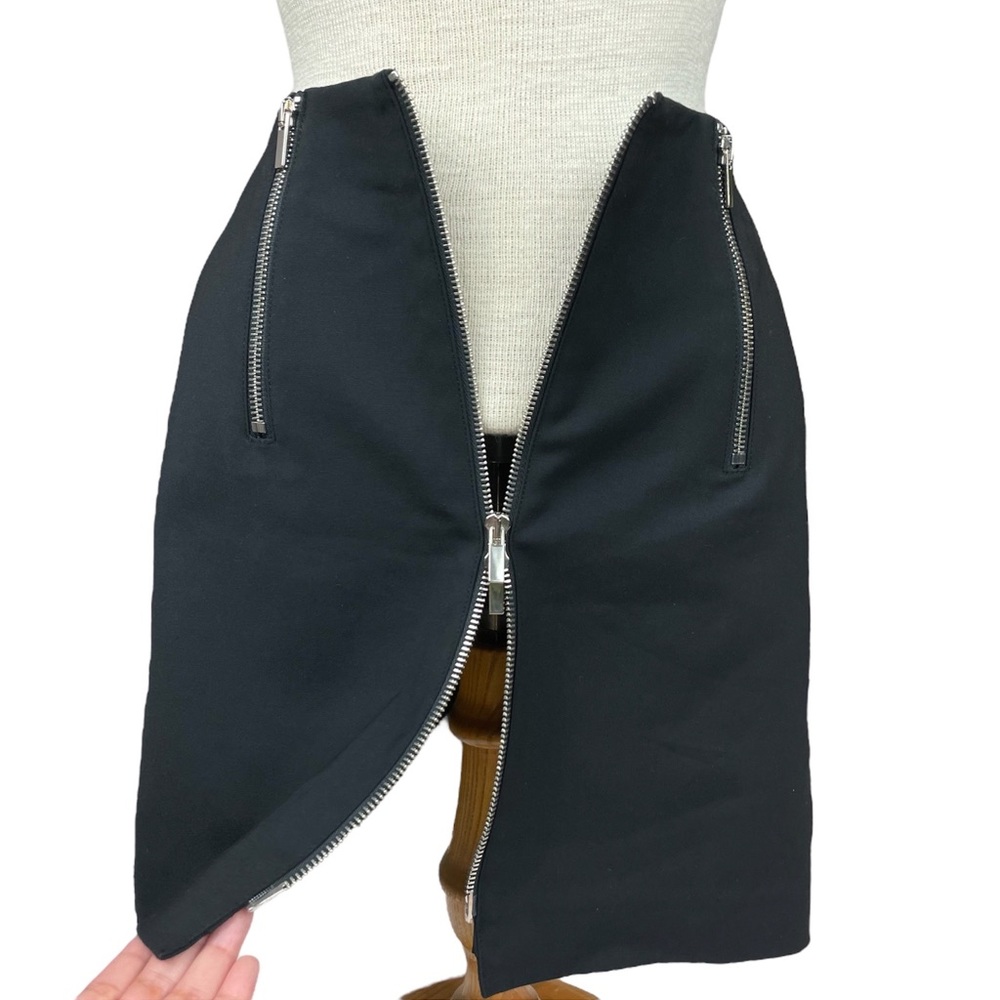 French Connection Full Zipper Front Mini Pencil Skirt in Black Size 0 - Picture 9 of 13